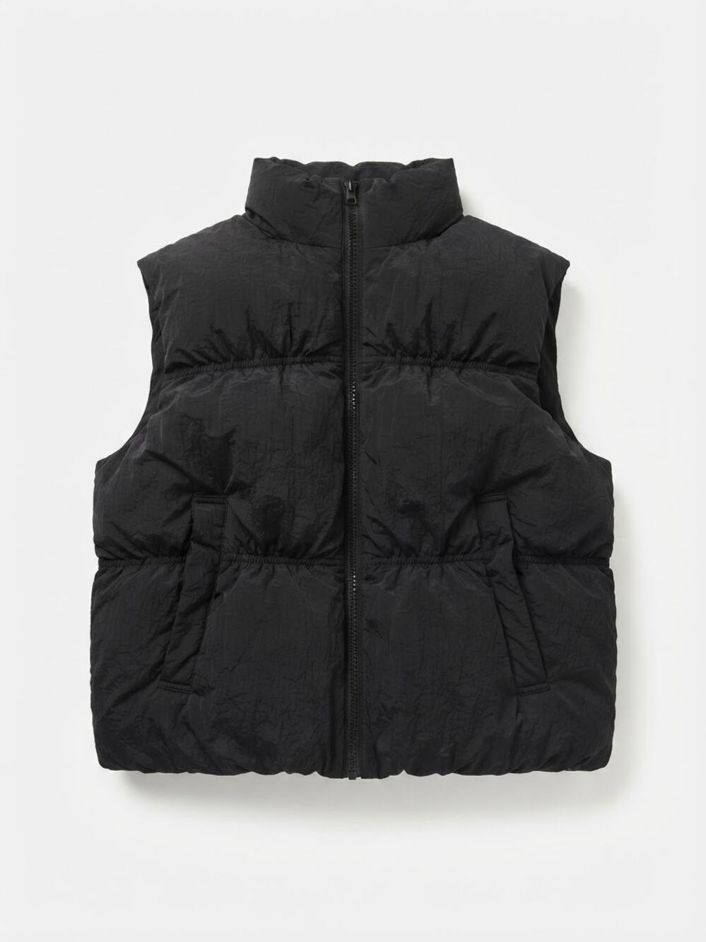 Love Tree Women S Black Puffer Vest Small Full Zip Stand Collar Casual Outerwear